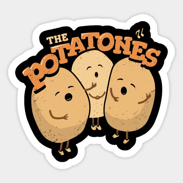 The Potatones - Veggie Pun Singing Trio Sticker by propellerhead